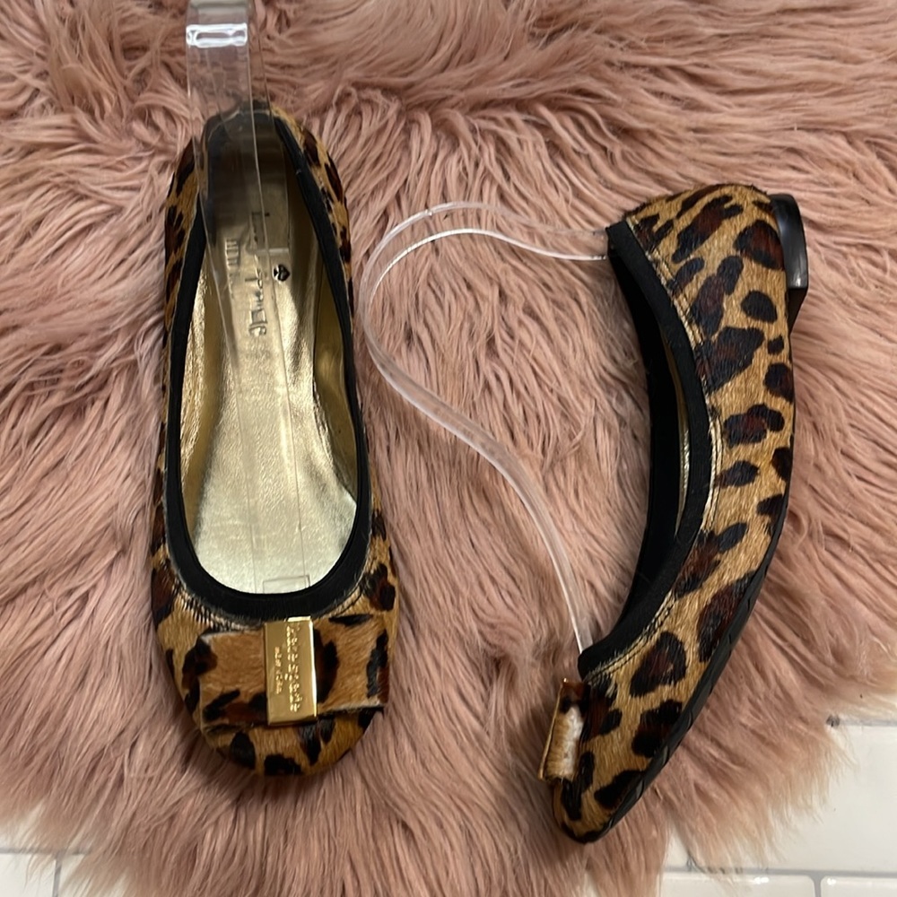 Kate Spade Leopard Print Ballet Flats - Gold Plaque - Picture 2 of 12